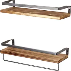 KUANGYE - Repisas Flotantes De Madera Modernas Kit X2 Colores