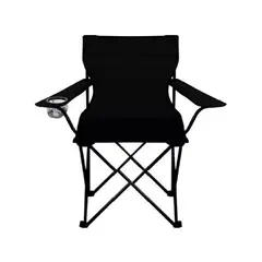 GENERICO - Silla plegable con porta vaso color negro