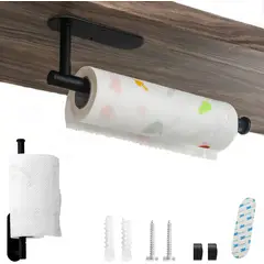 KUANGYE - Porta Confort Papel Higiénico Acero Inoxidable Negro Mate