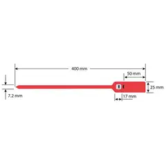 ATLANTICSWIRE - PRECINTO SELLO DE SEGURIDAD 40 CMS, NUMERADO, 100 UNID. ROJO