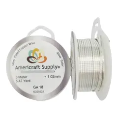 A - Alambre Para Bisutería Americraft Supply Calibre 18 - Plateado
