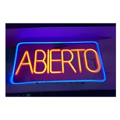 GENERICO - Letrero Led Neon Abierto 50X15cm Luminoso 220V