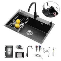 KUANGYE - Combo Lavaplatos Empotrable 50x45cm 304 Acero + Accesorios