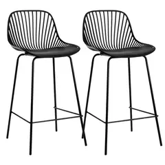 PANDALINO - Pack 2 Taburetes Peyton Negros 77cm -Diseño Moderno y Resistente