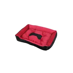 GENERICO - Cama Ortopédica para Perros 70x55cm Negra-Roja