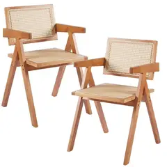 PANDALINO - Pack 2 Butacas Sitial Capitol - Ratan Natural - Diseño Clásico