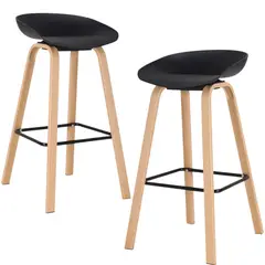 PANDALINO - Pack 2 Taburetes Bar Nórdico Viggo 75 cm - Exterior Negro