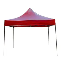 QRUBBER - Toldo PVC Plegable Acero Exterior 3x3 mts Rojo