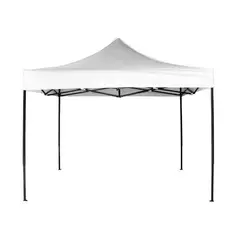 QRUBBER - Toldo PVC Plegable Acero Exterior 3x3 mts Blanco