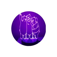 GENERICO - Lampara ilusión 3D Osos Escandalosos De 7 Colores