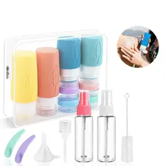 ATURE - Kit 17 Botellas Envases Accesorios Viaje Portátiles Silicona