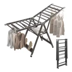 EVERSO - Tendedero De Ropa Extensible Plegable 150-253cm Retractil