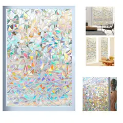 KUANGYE - Vinilo Ventana Electrostático 45×200cm Ventana diseño Arco iris