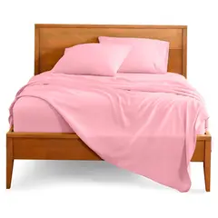 GENERICO - Sabanas De Algodon 800 hilos Premium 3.0 Super King Rosa