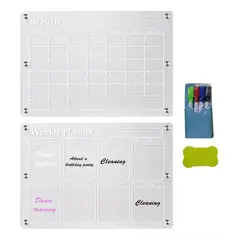 KUANGYE - Pack 2 Pizarras Planner Mensual - Semanal, Imán Refrigerador