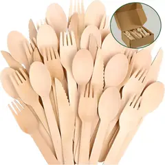 GENERICO - Juego De Cubiertos De Madera De 216 Piezas Para Exteriores