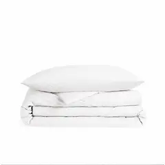 NATURALINO - Funda de Plumón Algodón Percal Blanco 1,5 Plaza