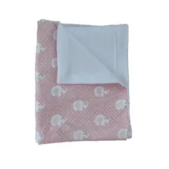 GENERICO - Manta Polar Blanco - Palo Rosa Elefante Blanco