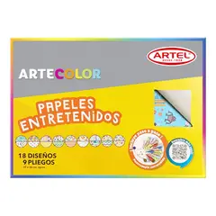 ARTEL - Papeles Entretenidos 9 Pliegos, 18 Diseños.