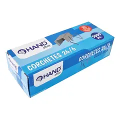 HAND - Caja Corchetes 26/6 5000 Unid. 20 Hojas.