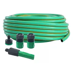 GENERICO - Manguera Jardin Flexible 1/2 Pulgada 20 Metros Con Acoples Dicas