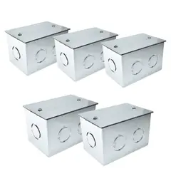 GENERICO - Caja metálica 100x65x65mm zincada - Pack de 5 unidades