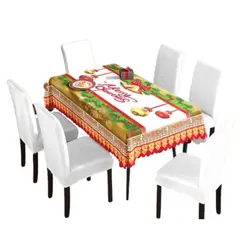 OMAS - Mantel Navidad Merry Christmas Dorado Poliéster 137x180 cm