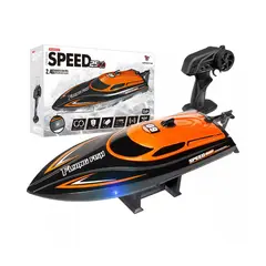 GENERICO - Lancha Grande RC + Velocidad Control Remoto Premiun Naranjo