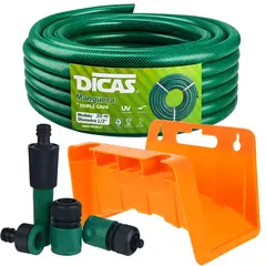 DICAS - Manguera Jardin Con Malla 1/2 Pulgada 20 Metros Con Accesorios