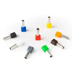 GENERICO - Terminal Ferrul Doble con Aislación 2.5mm 14AWG (Bolsa 100 Unidades)