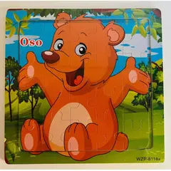 GENERICO - Pack 4 Rompecabezas Puzzles Animalitos para niños 4+