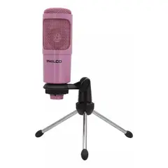 PHILCO - Micrófono Condensador para Streaming USB 31623 Rosado
