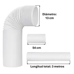 GENERICO - Tubo Para Aire Acondicionado Corrugado 13cm x 3m