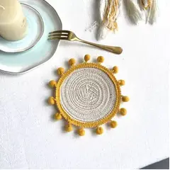 GENERICO - Set 4 Posavasos Lino Trenzados