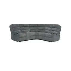 ECOMUSO - RECLINABLE SECCIONAL DAYTON 3PC CHENILLE GRIS 8099