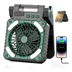 GENERICO - Ventilador De Camping Portatil Recargable Solar Luz Plegable