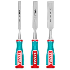 TOTAL - Set de 3 Cinceles para Madera 140mm Super
