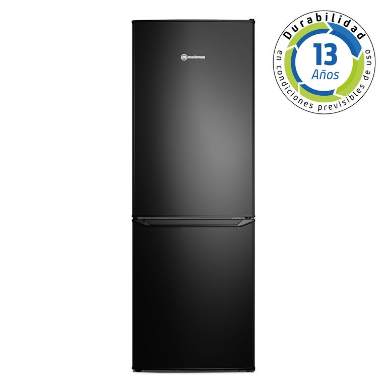 Refrigerador 173L Frío Directo Bottom Freezer Puerta Reversible MED165B Negro.