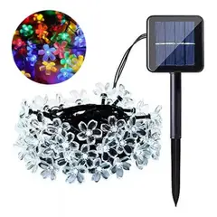 GENERICO - Luces Solares Guirnalda Navidad Flor Multicolor 6 Metros