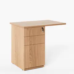 FORM OFFICE - Escritorio Lateral Space 50x90 con cajonera melamina Natura/Blanco Form