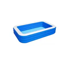 GENERICO - Piscina inflable rectangular + inflador 210x140x60 cm azul