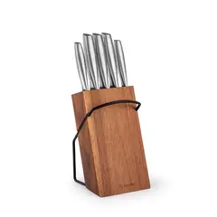 SIMPLIT - Set Cuchillos Stahl 5 pcs Acero Inoxidable + Taco