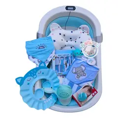 GENERICO - Bañera Plegable Con Termómetro + Accesorios Bebe