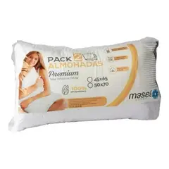MASEL - Pack de Almohadas Premium White on White Blanco sobre Blanco
