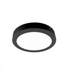 GENERICO - Panel LED Sobrepuesto Redondo 24W 6000K 300mm Negro