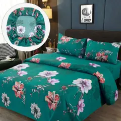 GENERICO - Sabanas Premium 100% Algodón - Verde - 1,5 plazas