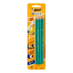 GENERICO - Lápiz BIC Evolution HB 2 Sin Goma 4 Unidades Trazo Negro