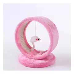 GENERICO - Rascador Para Gatos Diseño Circular Juguete Colgante Rosado
