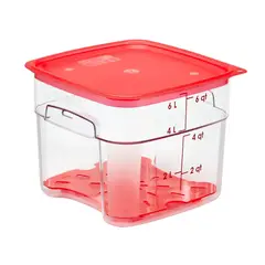 CAMBRO - DRENAJE ROJO RECIPIENTE GRADUADO POLICARBONATO 6 Y 8 LTS