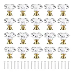 KUANGYE - Tirador Cristal Forma Diamante Para Cajón Armario 20pcs